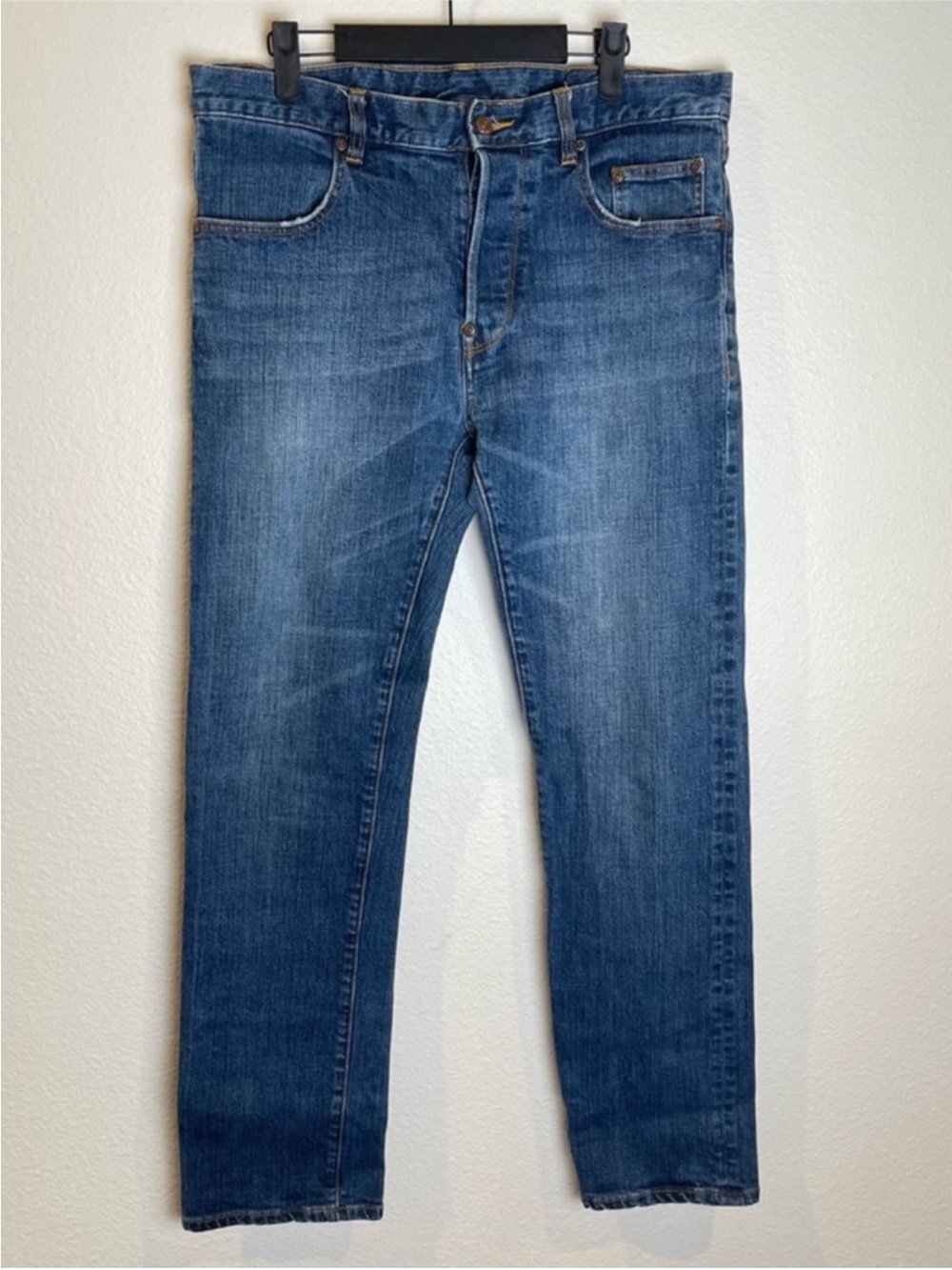 The Hundreds Men’s Slim Straight Jeans Size 32 Blue Denim Mid Rise Button Fly